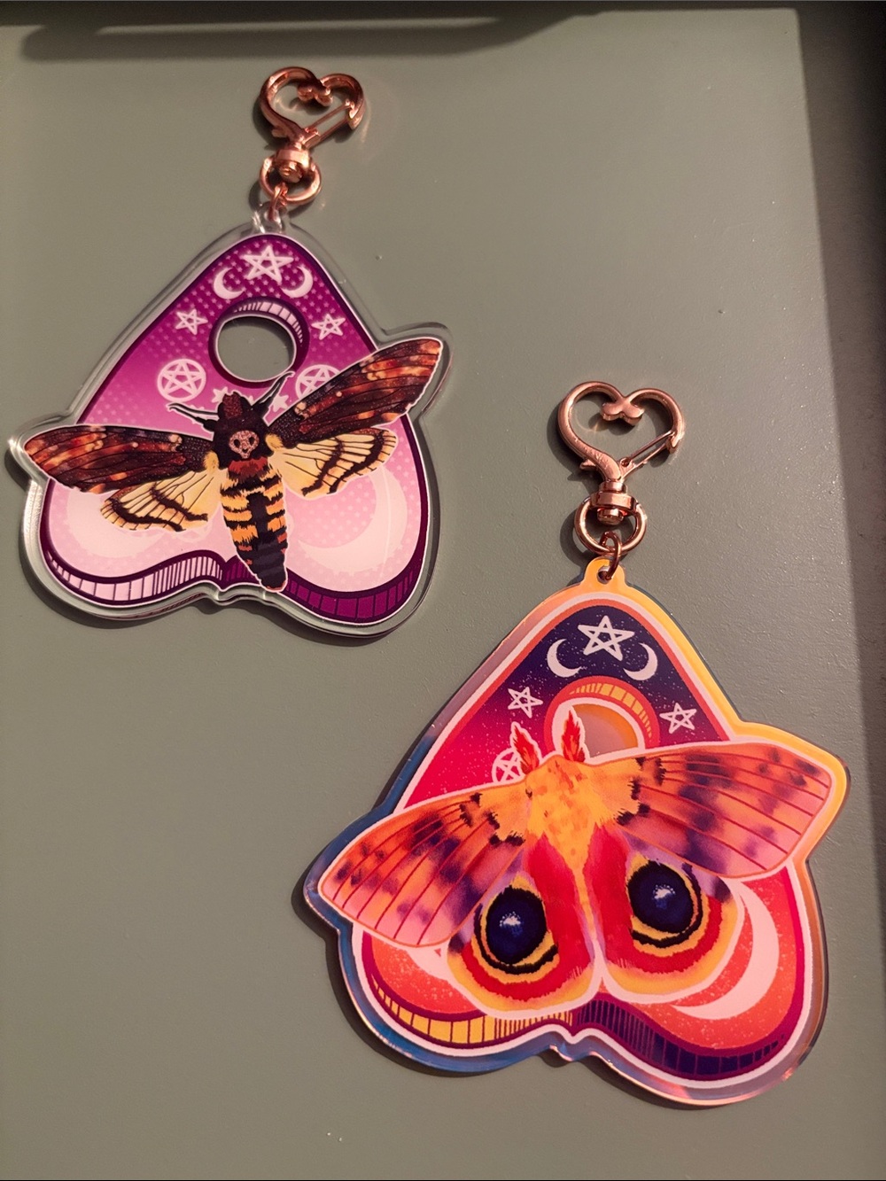 Large Acrylic Moth Keychains
